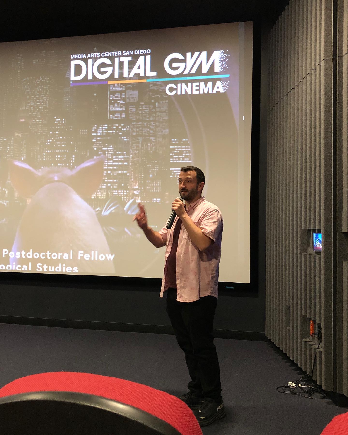 Eric Leonardis presenting at Digital Gym Cinema