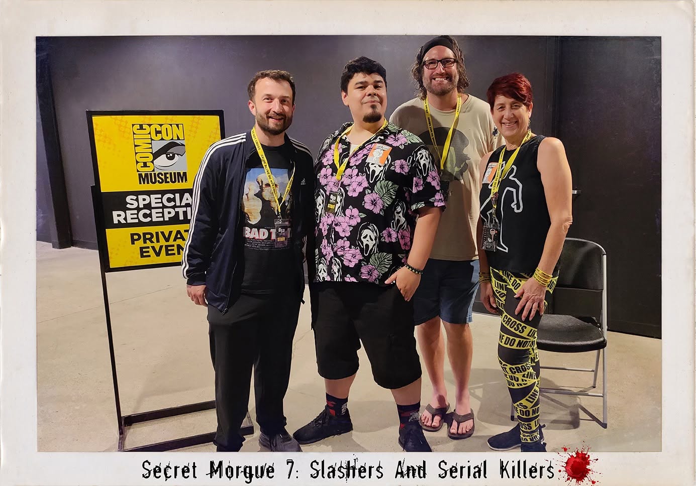 Eric Leonardis with the Secret Morgue 7 team at the Comic-Con Museum
